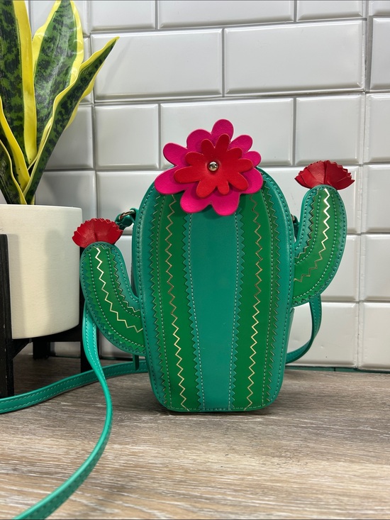 kate spade Handbags - 2965 Kate Spade Green Cactus Crossbody Bag with Pink Flower 222965